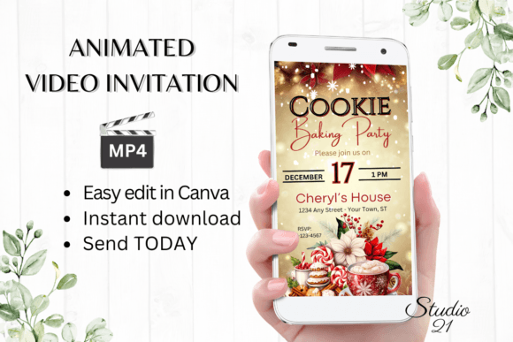 Christmas Cookie Baking Party Invitation: A Festive Design Asset