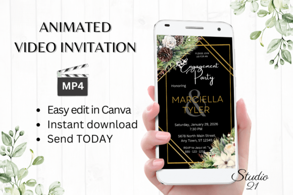Christmas Engagement Party Invite W1175: Your Digital Solution