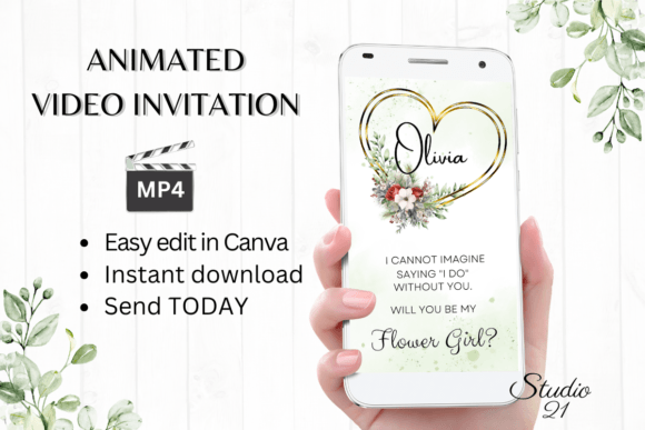 Christmas Flower Girl Proposal W3188FG: A Festive Script for Invitations