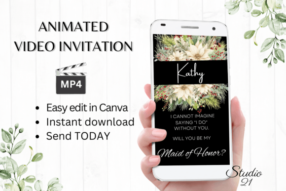 Christmas Maid of Honor Proposal W3177MH: Your Festive Design Solution
