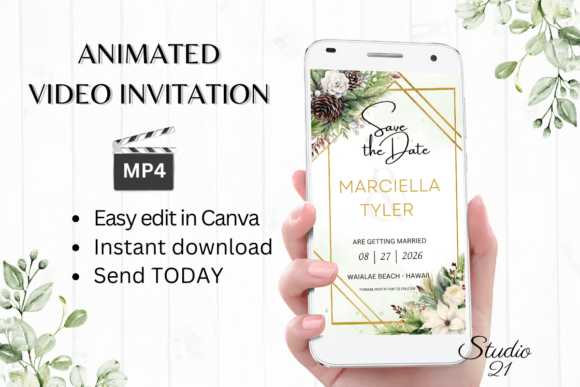 Digital Save the Date Announcement W2174: Style Your Special Day