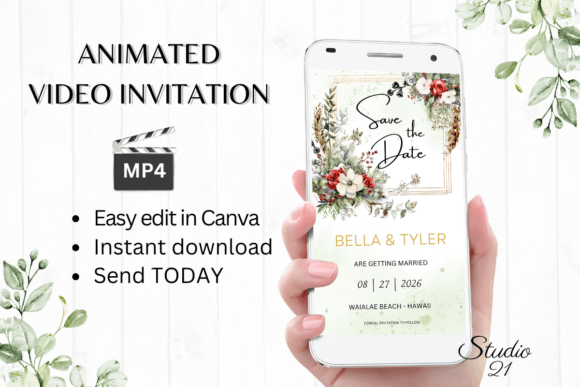Digital Save the Date Announcement W2182: Your Modern Evite Solution