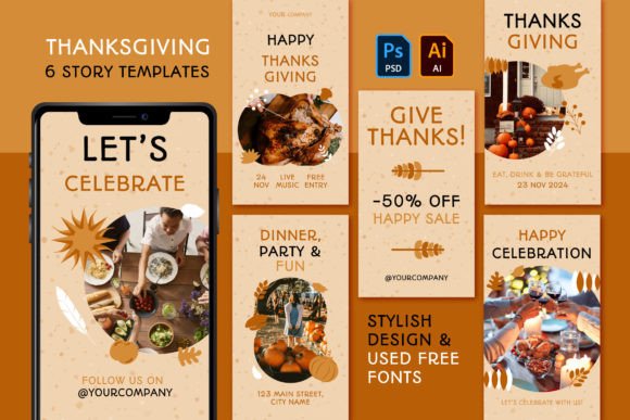 Elevate Your Autumn Campaigns with Thanksgiving Story Templates Set