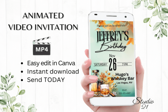 Fall Birthday Whiskey Party Invite: Digital Templates for Effortless Celebrations
