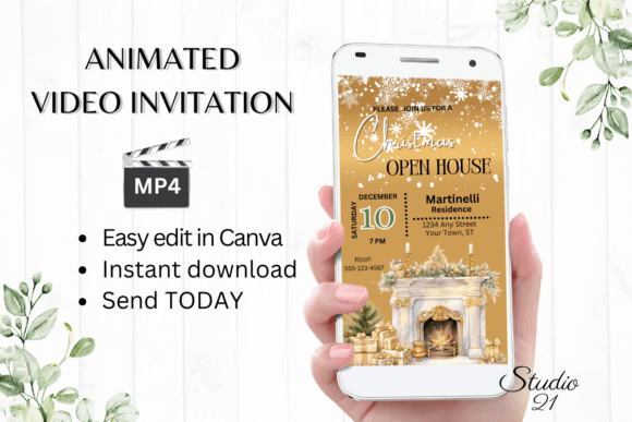 Instant Holiday Cheer: Your Christmas Open House Invitation