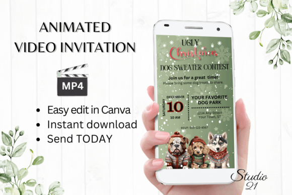 Ugly Sweater Contest Invitation: Festive Digital Animation