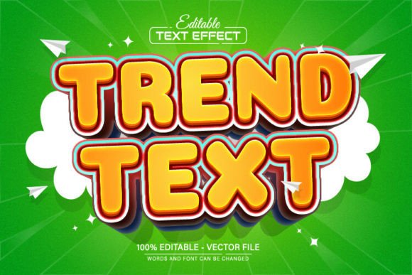 Yellow Trend Cartoon Style Text Effect: Make Your Designs Pop
